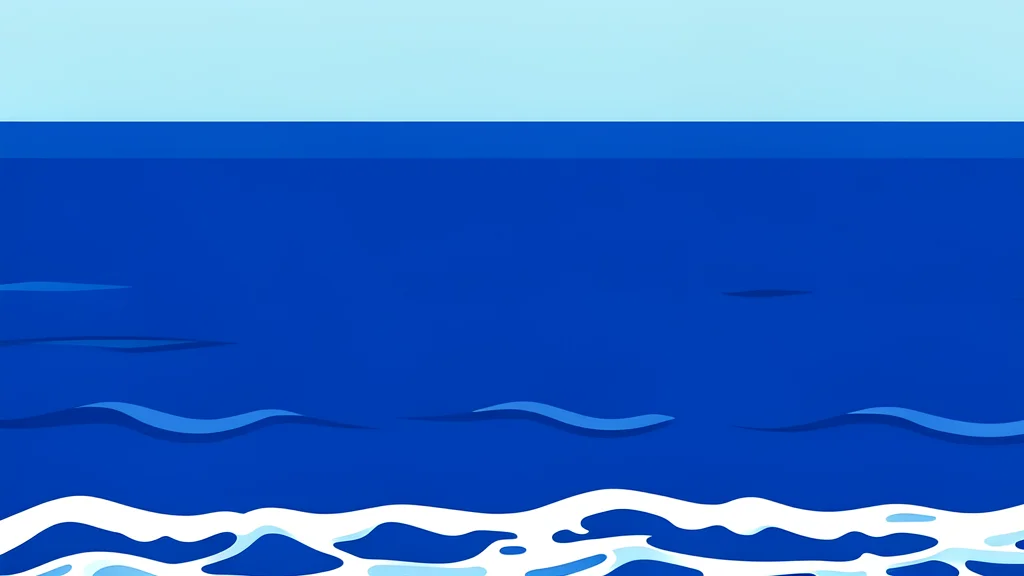 A wide expanse of deep blue sea with white foam from waves, viewed from a distance