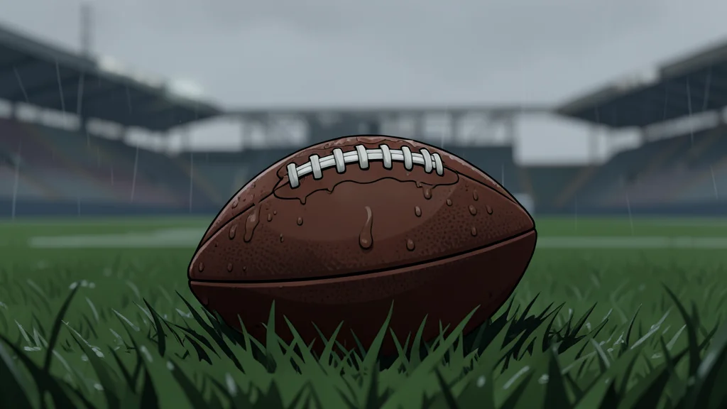 A football resting on green grass