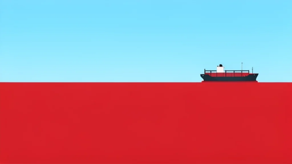 A calm stretch of the Red Sea with a distant cargo ship on the horizon