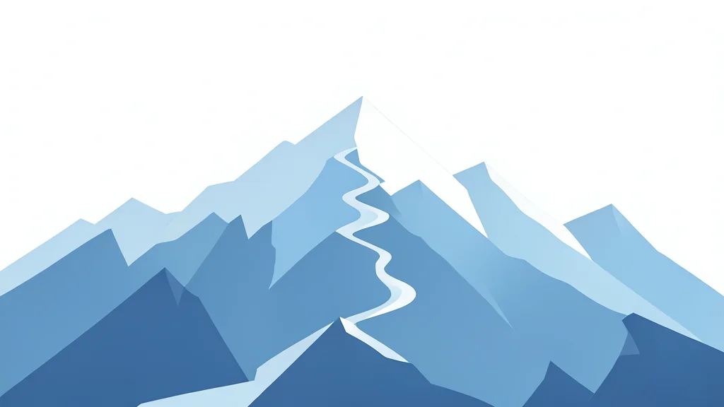 A rugged, snow-capped mountain ridge with a winding path along the crest