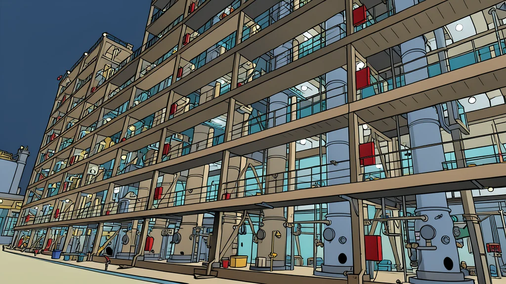 A row of tall, cylindrical industrial extraction towers connected by pipes.