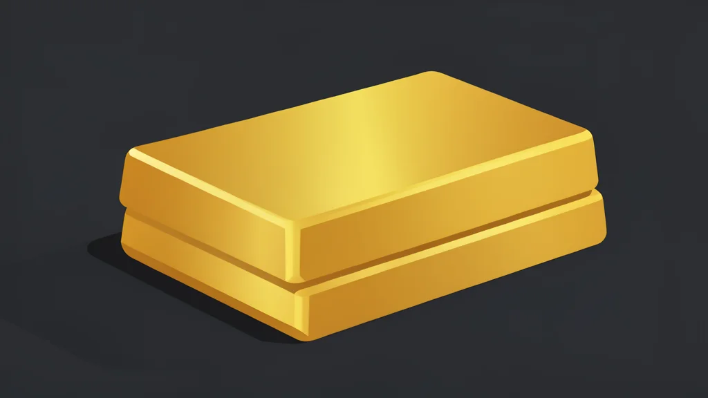 A stack of shiny gold bars resting on a dark surface