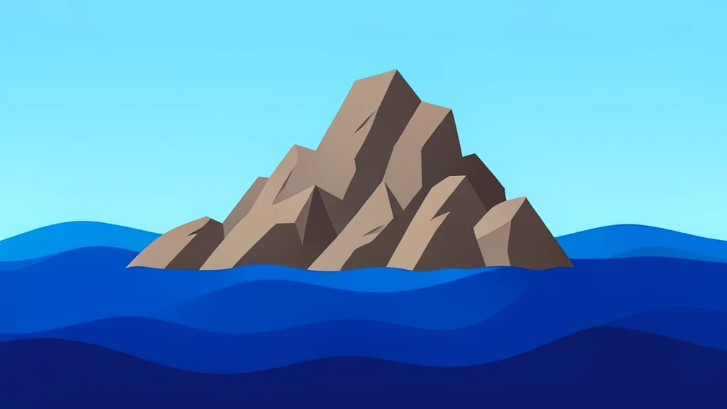 A rocky reef emerging from deep blue ocean water