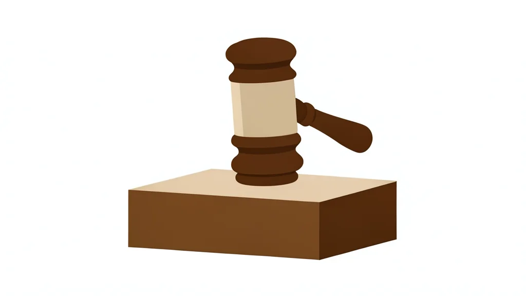 A wooden gavel resting on a sound block.