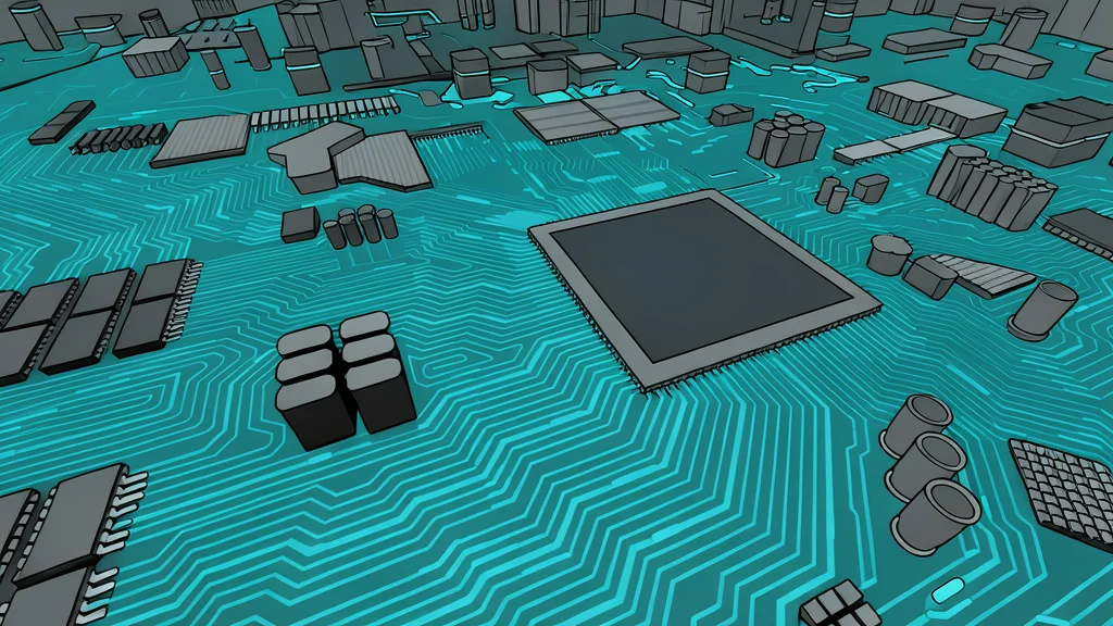 A flat vector illustration of a silicon wafer featuring a precise grid of square chips.