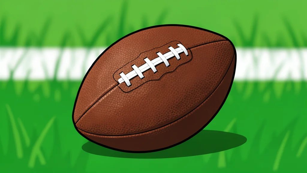 A green grass football field with white yard lines and goalposts in the distance