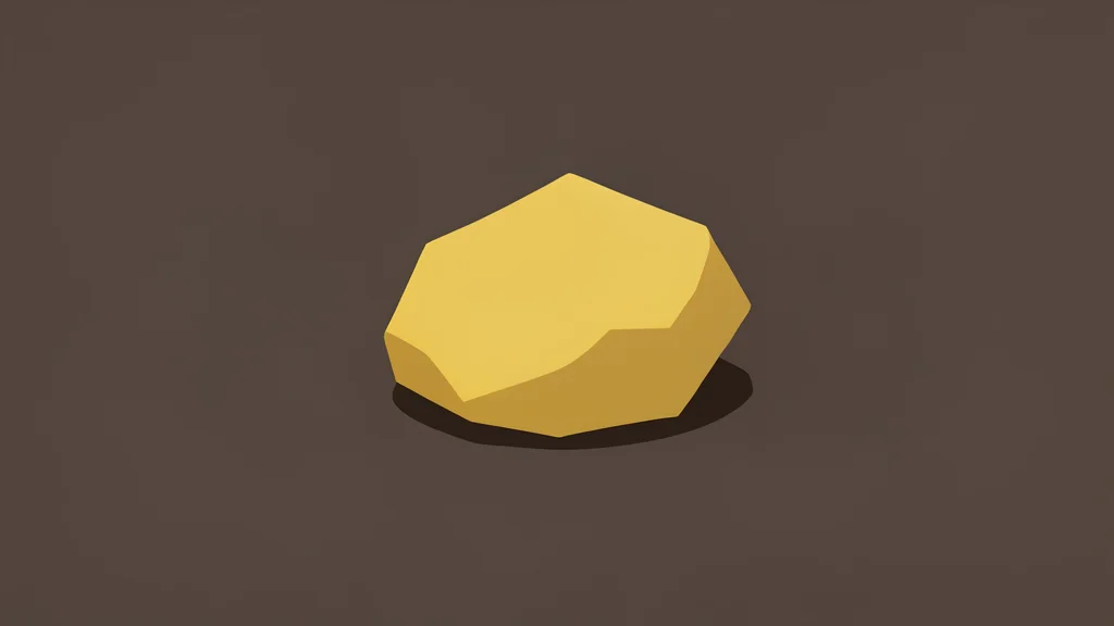 A rough, unrefined nugget of gold resting on a dark, textured surface