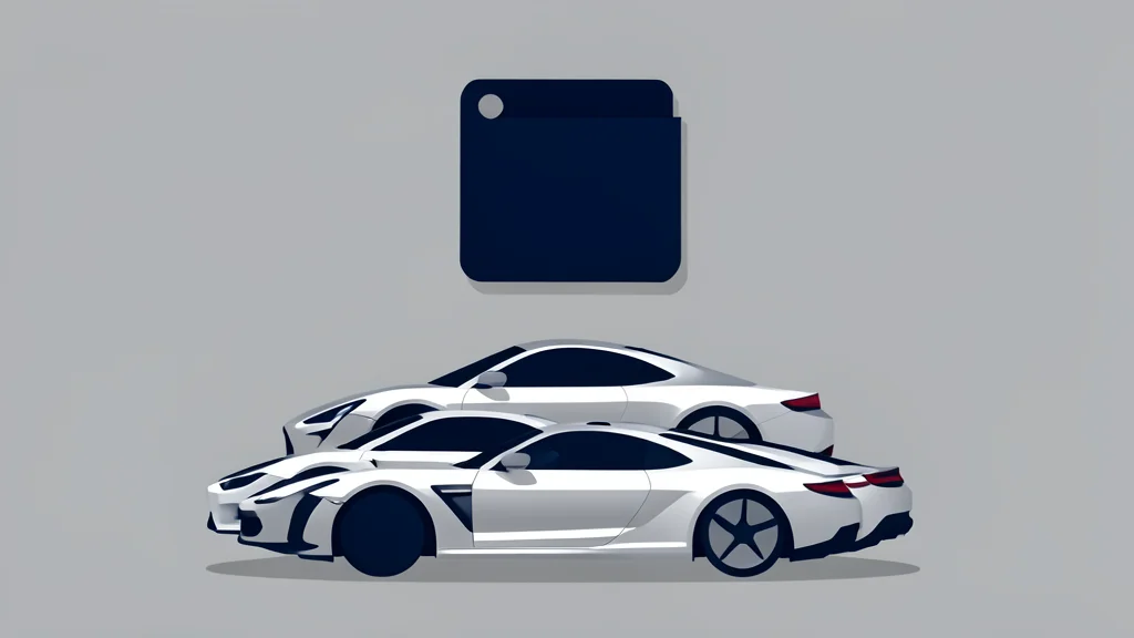 A digital wallet icon floating above a stack of luxury sports cars