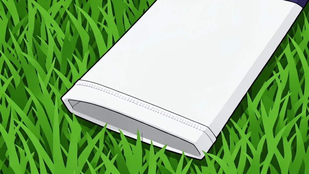A white football jersey resting on a green grass field