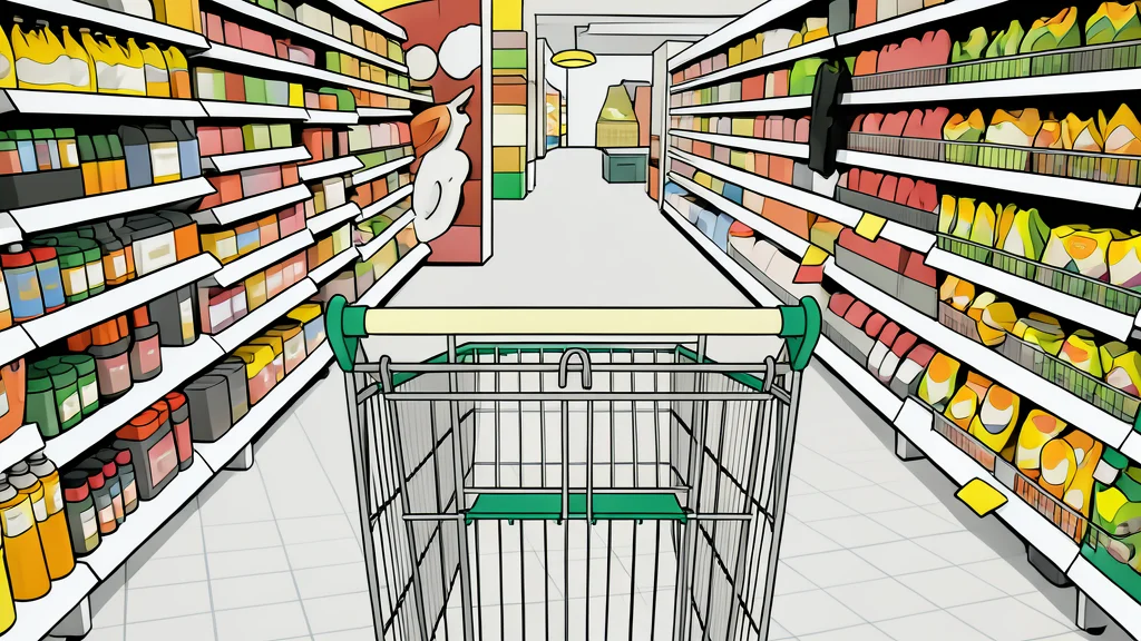 A wooden ladder leaning against a wall next to a paint bucket and a roll of wallpaper
