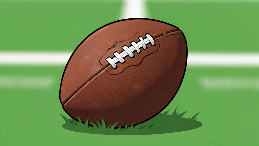 A green football field with white yard lines and goalposts in the distance.