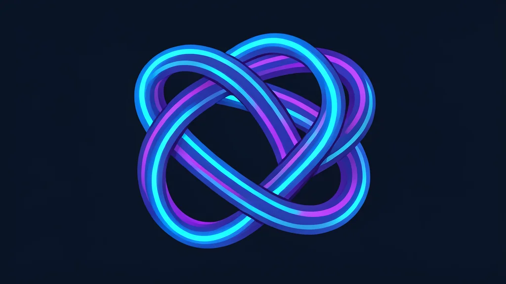 A tangled knot of glowing fiber optic cables