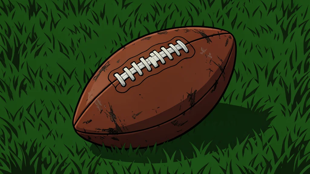 A wooden clipboard resting on a green turf field