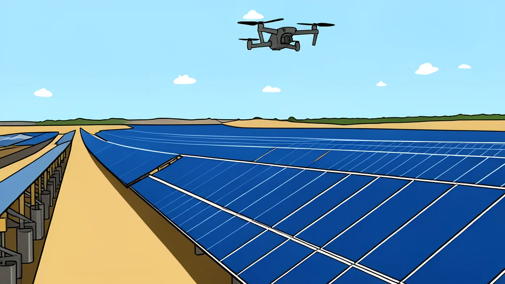 A solar panel array under a clear sky