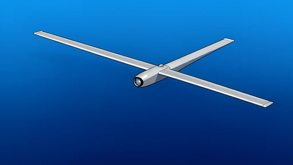 A high-altitude unmanned surveillance aircraft with a long, slender fuselage and a wide wingspan flying above a calm ocean surface.