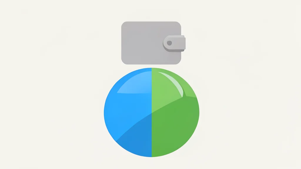 A flat vector illustration of a digital wallet icon hovering above a stylized globe.