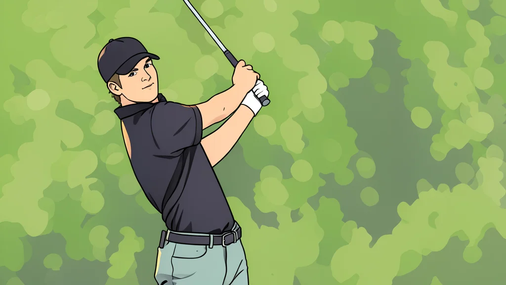 A lush green golf course fairway with sand bunkers and a distant flagstick