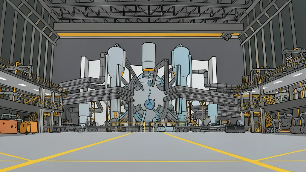 A large, complex industrial laser array in a sterile laboratory setting
