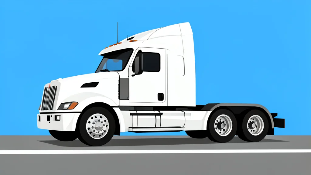 A large white electric semi-truck parked on a paved highway