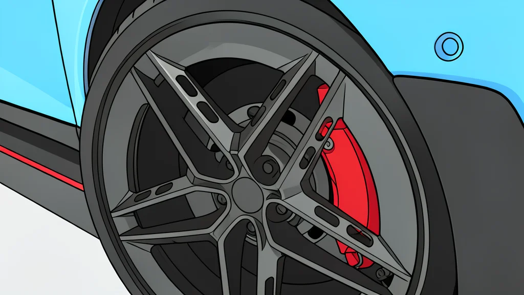 A close-up vector illustration of copper motor windings and a battery pack against a dark background.
