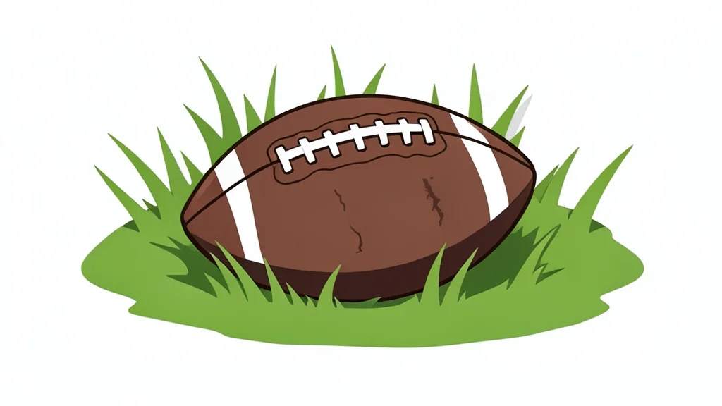 A football helmet resting on a grass field