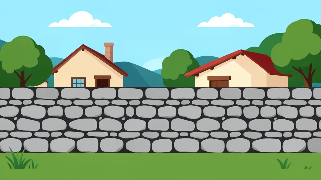 A weathered stone wall stands in a rural landscape, symbolizing the enduring tension in the region.