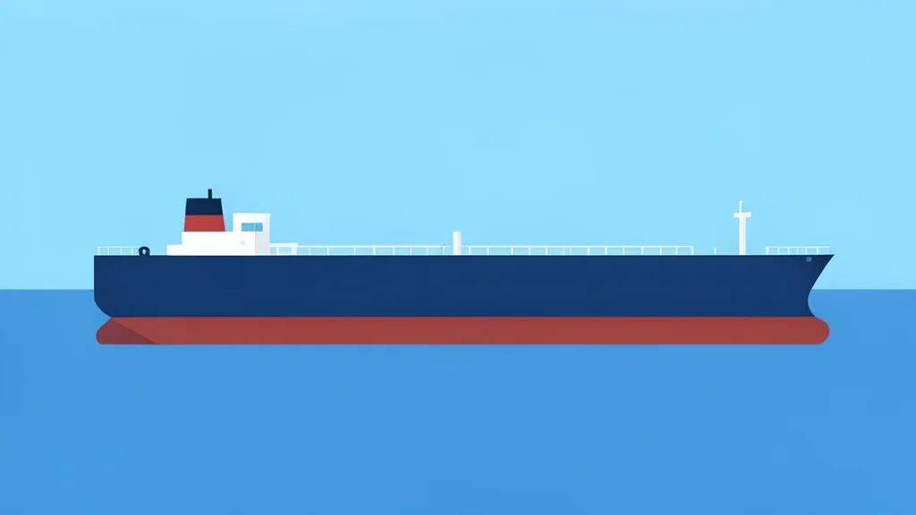 A large supertanker ship floating on calm ocean water