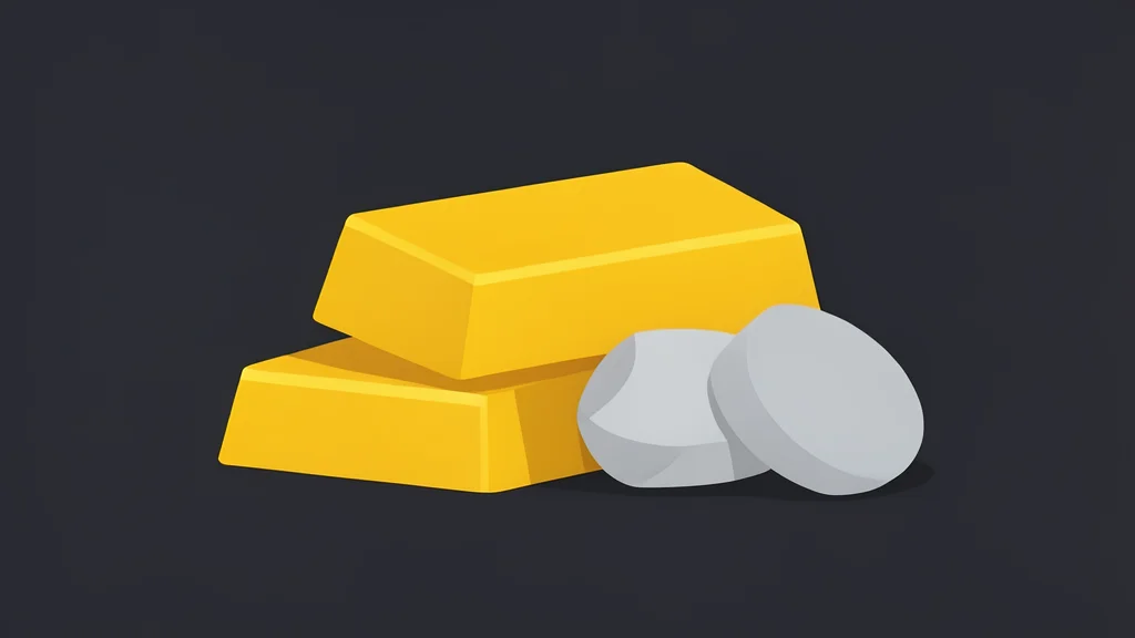 A pile of raw gold bars and silver ingots resting on a dark surface