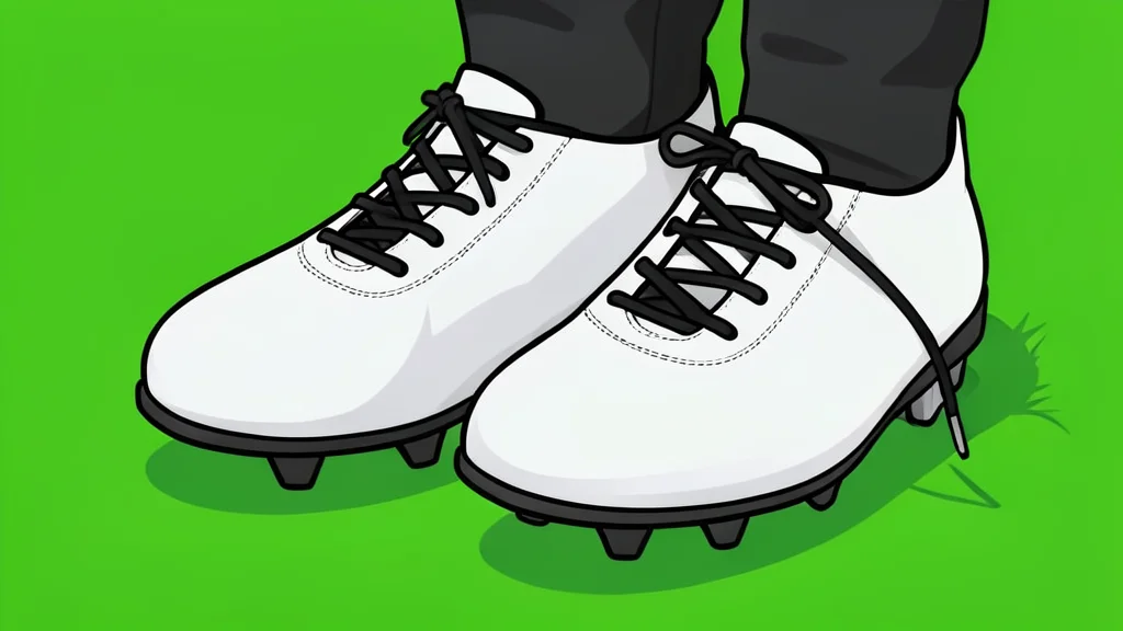 A white football resting on green grass