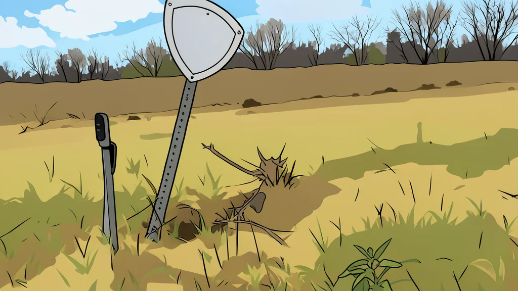 A section of agricultural pasture with visible ground subsidence and exposed earth layers