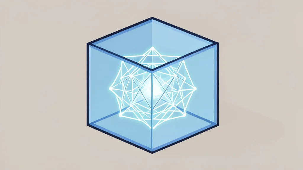 A transparent glass cube containing a glowing geometric wireframe structure, symbolizing visibility and control over hidden systems.