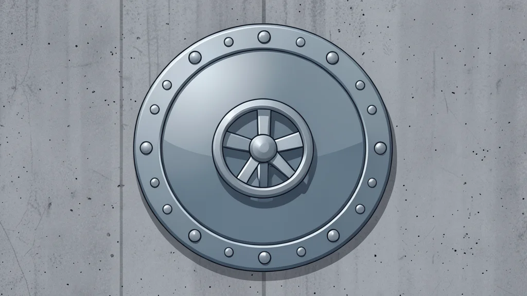 A heavy steel vault door set into a concrete wall, symbolizing secure data storage and restricted access.