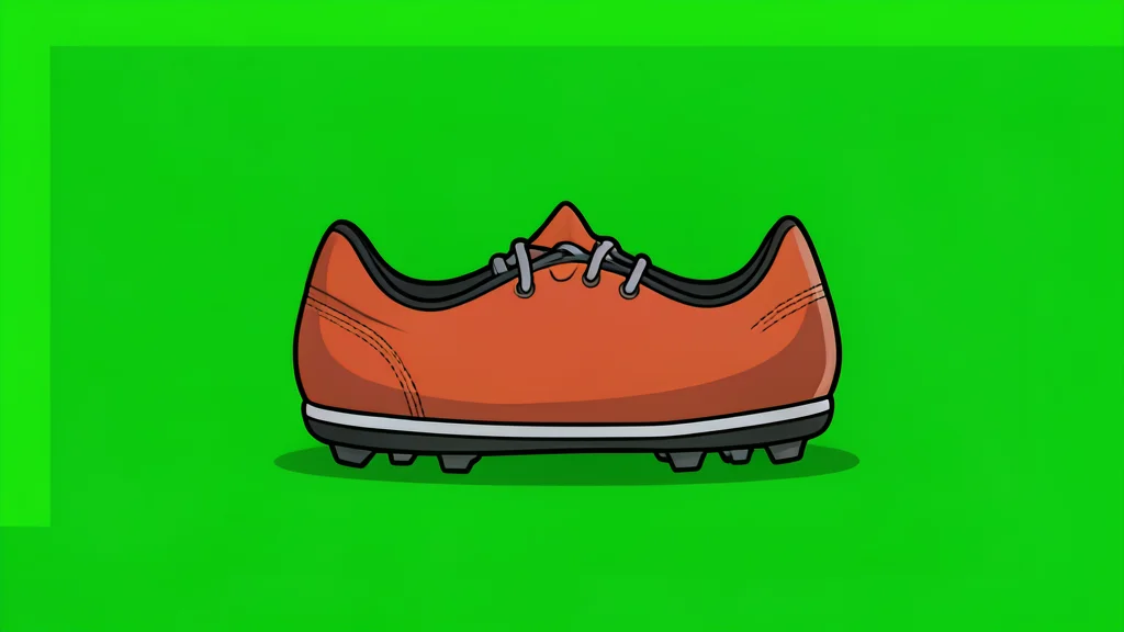 A pair of worn football boots resting on a green grass pitch
