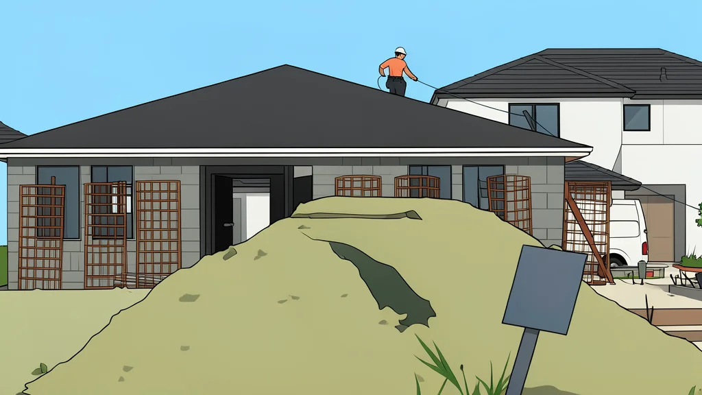 A blueprint of a single-family house on a drafting table