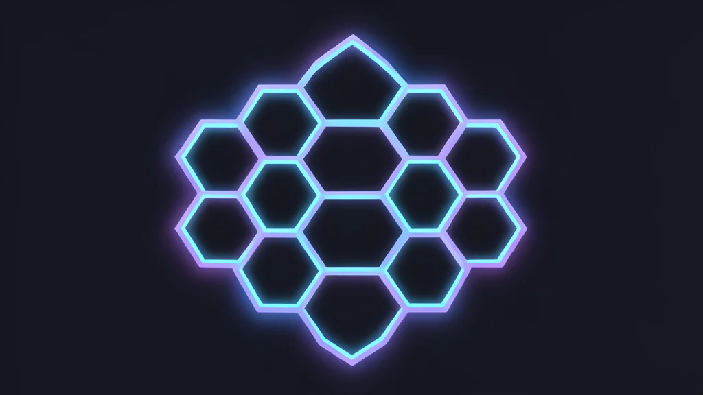 A glowing hexagonal grid structure representing a digital firewall.