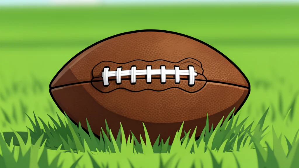 A green football helmet resting on a grassy field