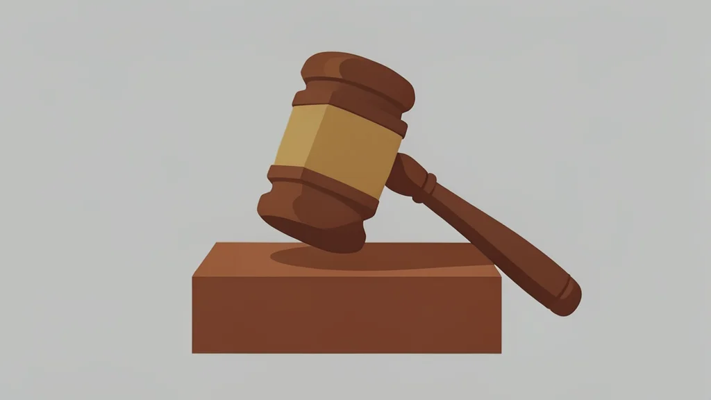 A wooden gavel resting on a sound block