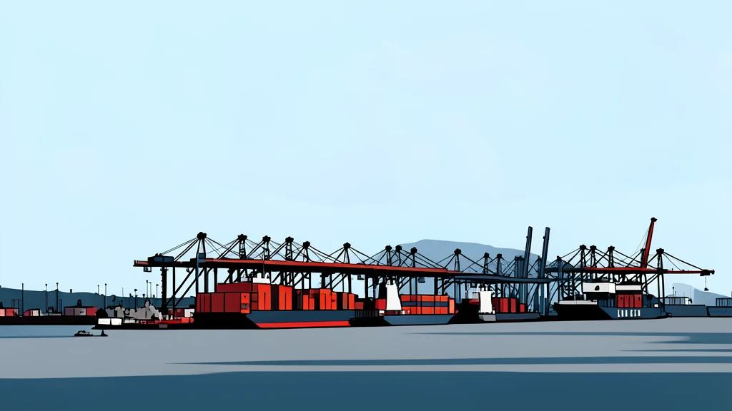 A stack of shipping containers in a port
