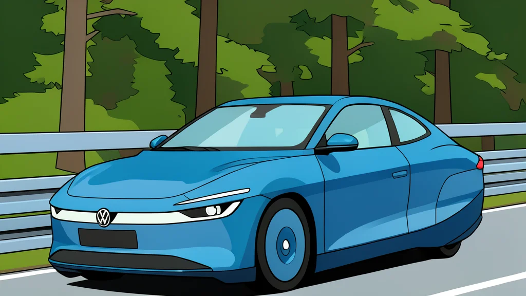 A sleek, teardrop-shaped electric vehicle prototype driving on a highway