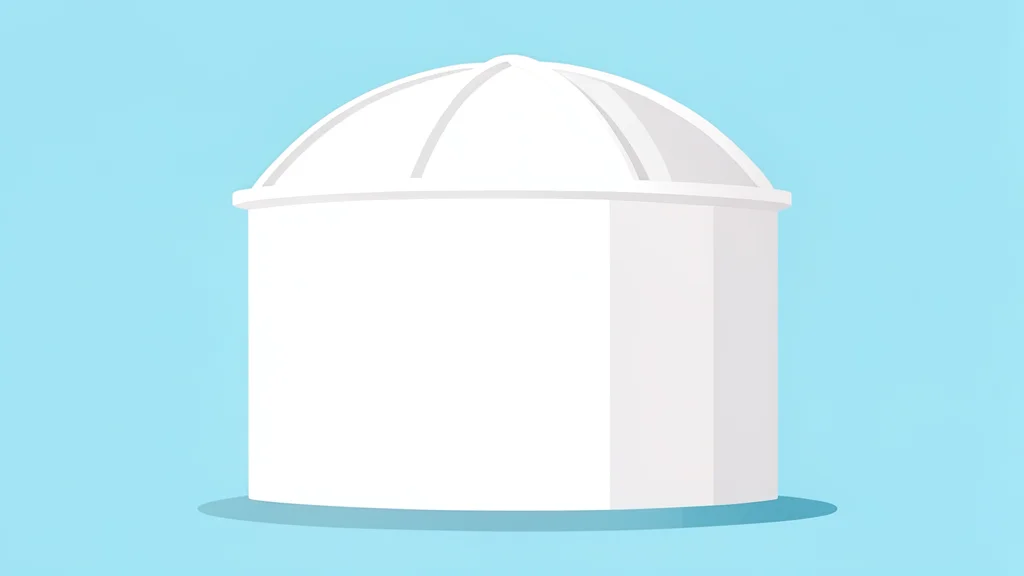 A large, white, cylindrical containment building of a nuclear power plant standing against a clear sky