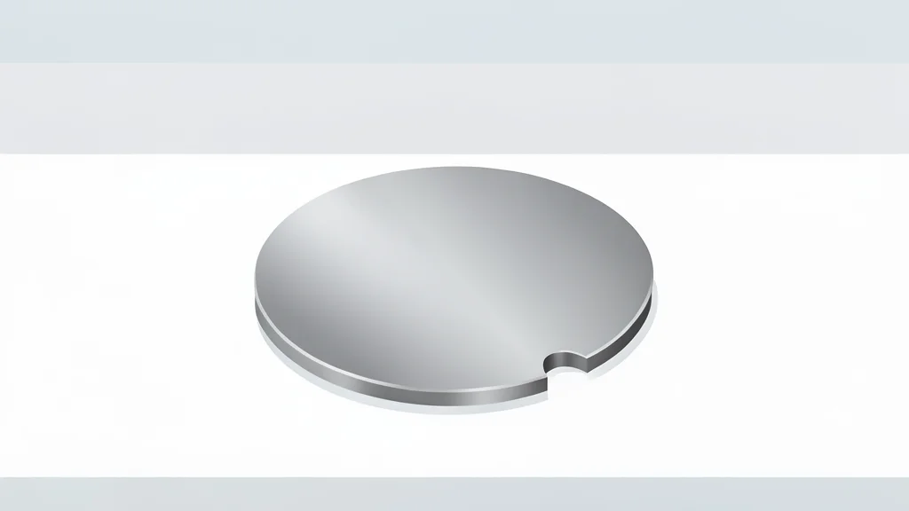 A polished silicon wafer resting on a cleanroom surface