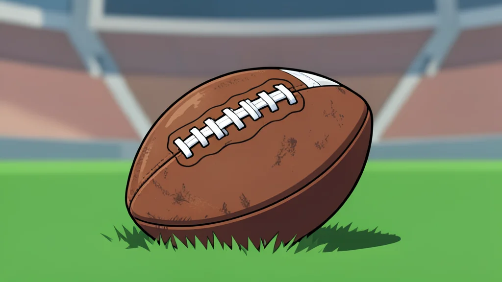 A green grass football field with white yard lines and goalposts in the distance