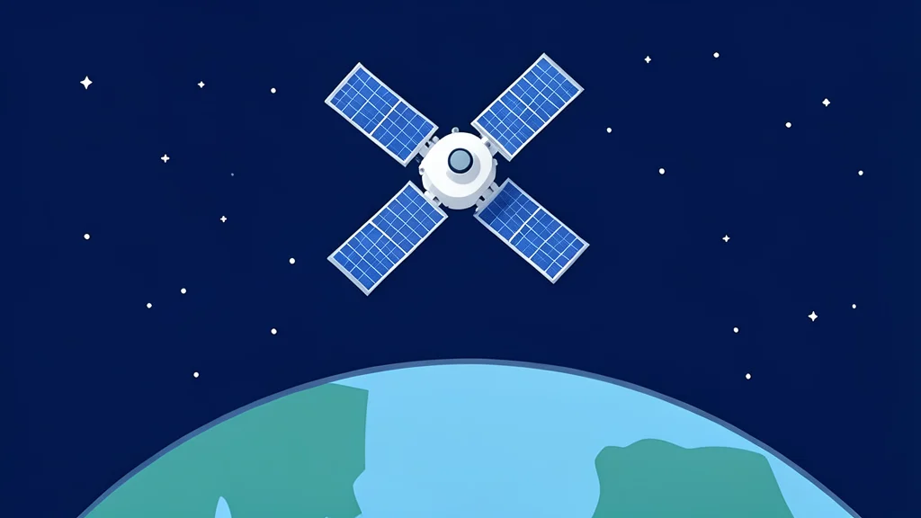 A satellite orbiting high above the Earth's atmosphere against a starry background