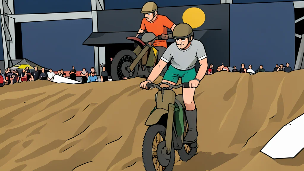 A muddy off-road track with deep ruts and a dirt berm