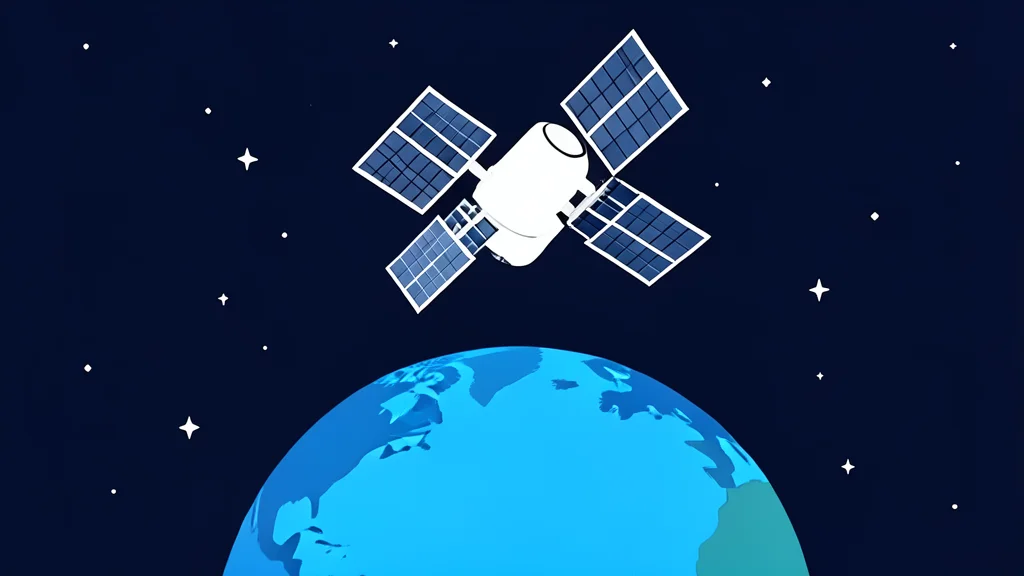 A satellite orbiting high above the Earth's atmosphere against a starry background