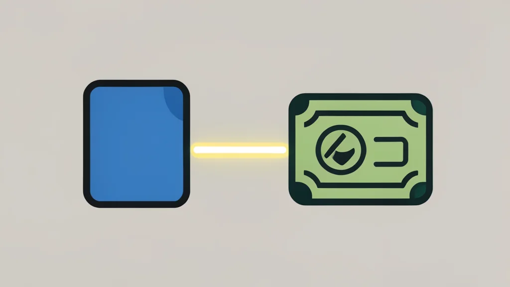 A digital wallet icon linked to a traditional bond certificate by a glowing line
