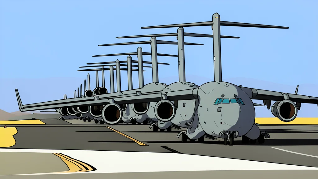 A sleek, silver jet engine turbine assembly resting on a concrete hangar floor