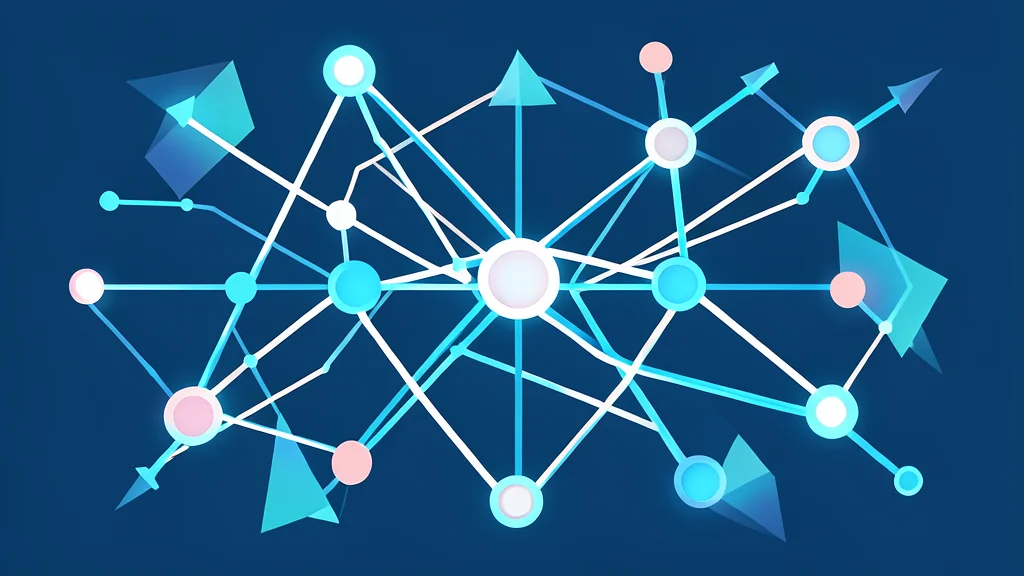 A complex network of interconnected glowing nodes and pathways representing data flow