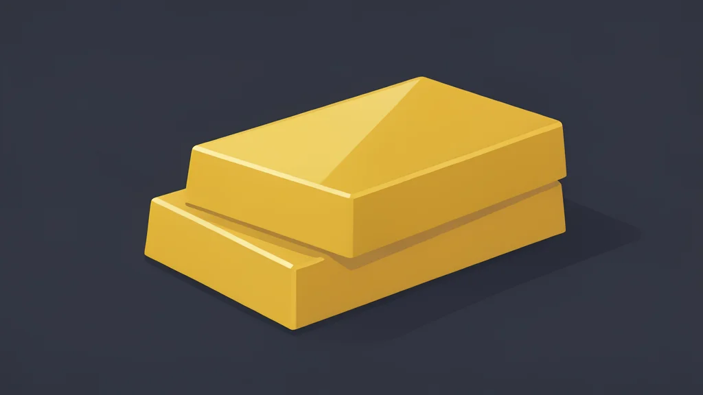 A stack of shiny gold bars resting on a dark surface