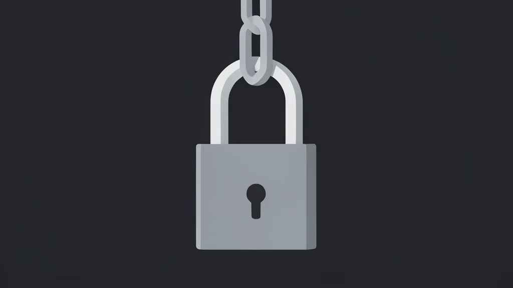 A digital padlock hanging from a chain against a dark background